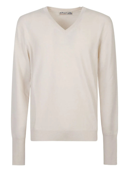  Ballantyne V-neck Cashmere Sweater - Neutrals 