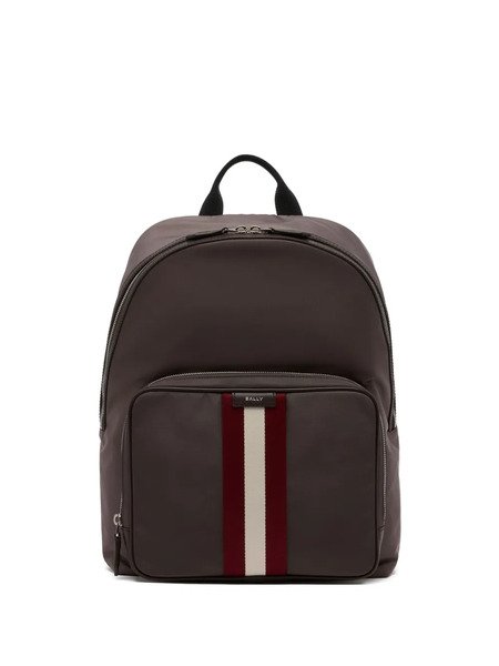  Bally Code Stripe-detail Backpack - Brown 