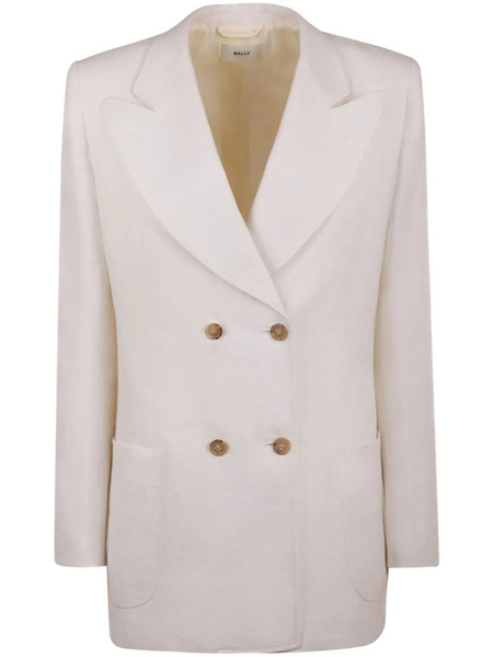  Bally Double-breasted Linen Blazer - White 