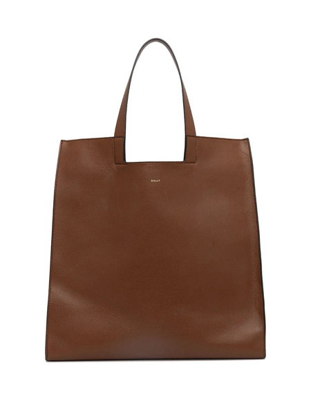  Bally Easy Bally Leather Tote Bag - Brown 