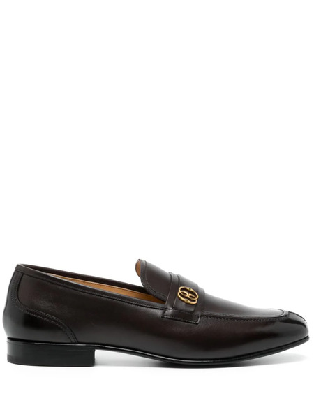  Bally Emblem-plaque Leather Loafers - Brown 