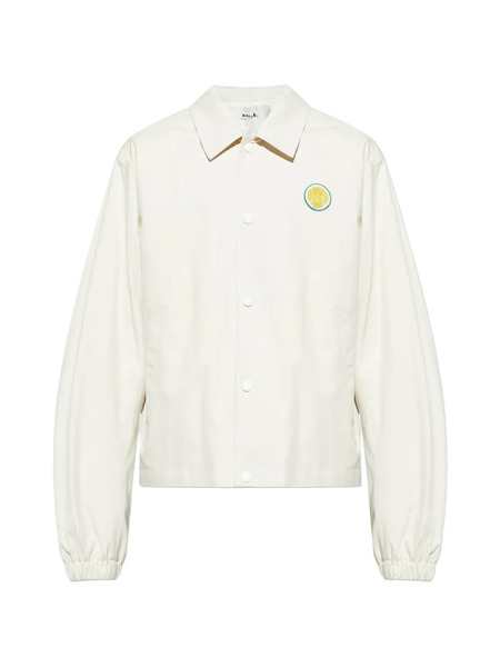 Bally Embroidered Collared Shirt Jacket - Neutrals 