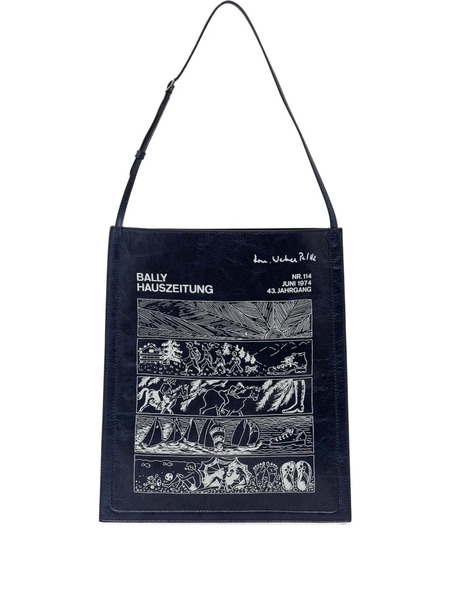  Bally Graphic Shoulder Bag - Blue 