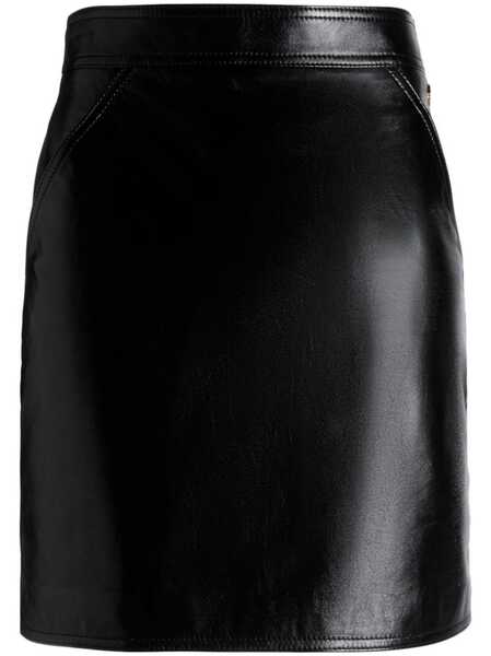 Bally High-waisted Leather Skirt - Black 