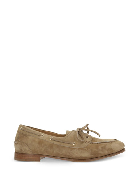  Bally Lace-up Suede Loafers - Neutrals 