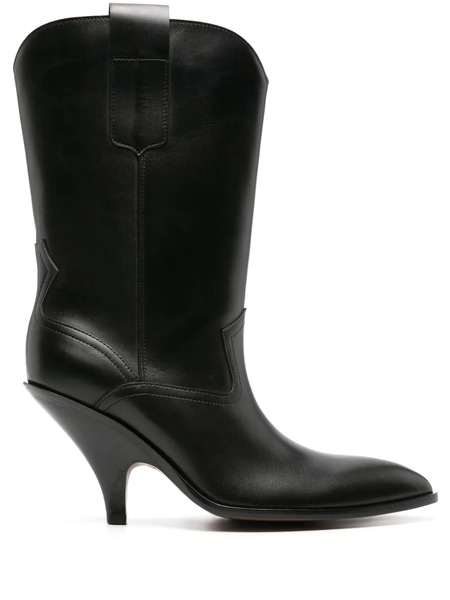  Bally Lavyn 95mm Leather Cowboy Boots - Black 
