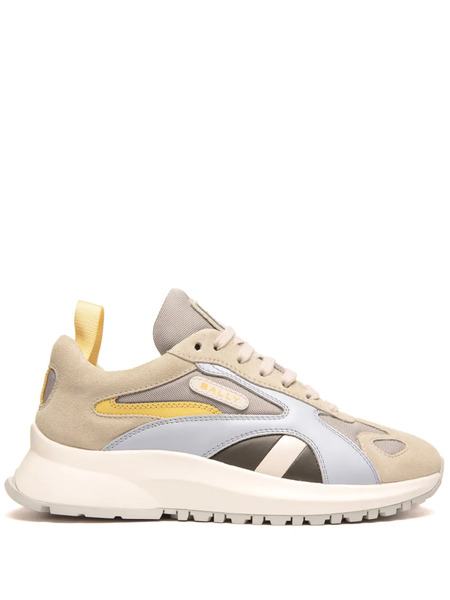  Bally Logo-appliqué Colour-block Suede Sneakers - Neutrals 