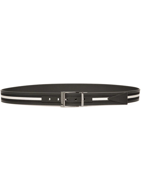  Bally Logo Engraved Buckle Belt - Black 