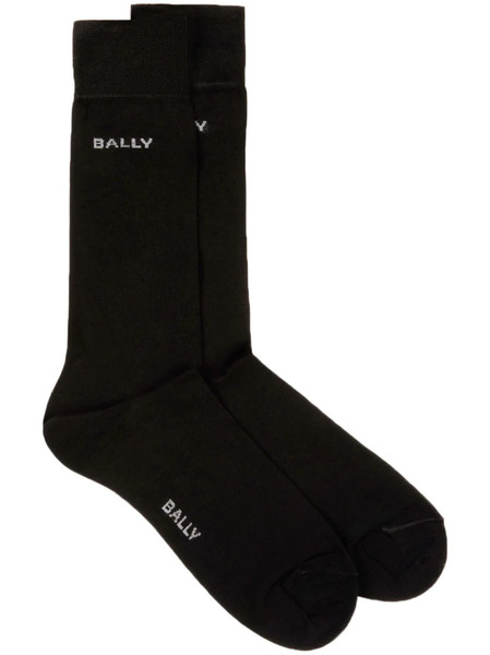 Bally Logo-intarsia Socks - Black 