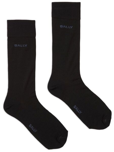  Bally Logo-intarsia Socks - Blue 