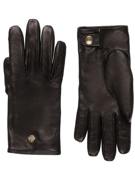  Bally Logo Plaque Leather Gloves - Black 