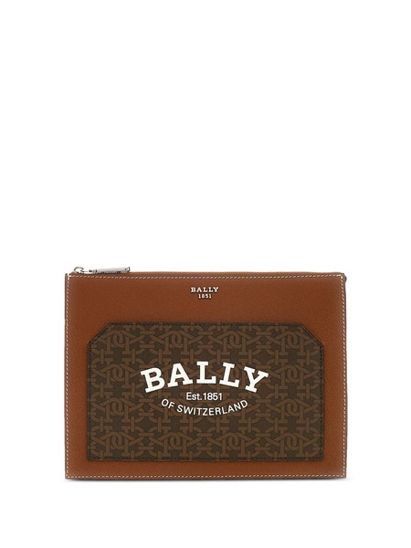  Bally Logo-print Clutch - Brown 