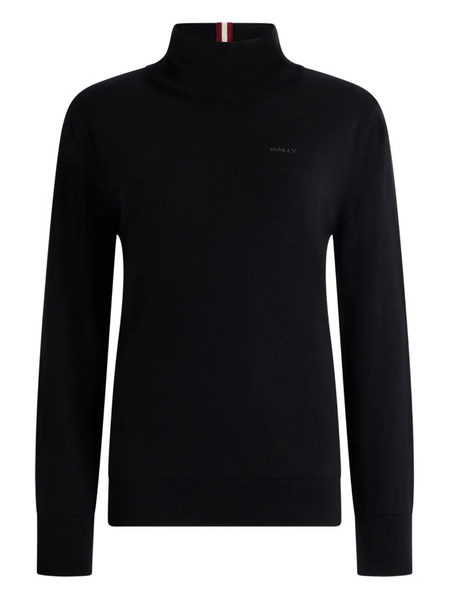  Bally Mock-neck Stripe Sweater - Black 