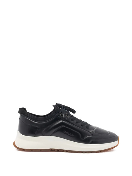  Bally Outline Leather Sneakers - Black 
