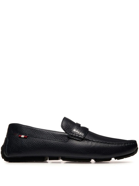  Bally Palsy Grained-leather Loafers - Black 