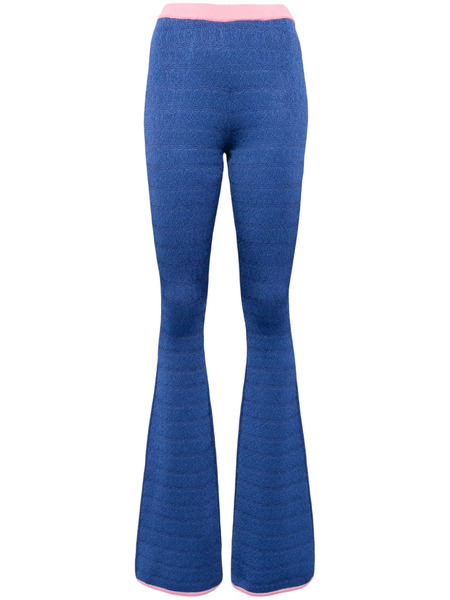  Bally Patterned-jacquard Flared Trousers - Blue 