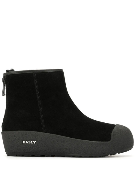  Bally Platform Leather Ankle Boots - Black 