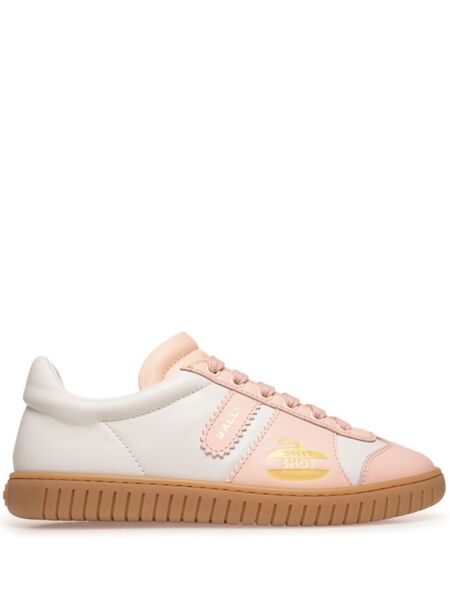  Bally Player Curling-motif Leather Trainers - White 