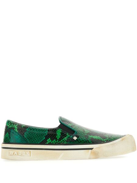  Bally Printed Slip-on Sneakers - Green 