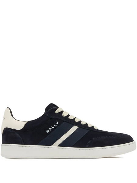  Bally Retro Crest Stripe Suede Sneakers - Blue 