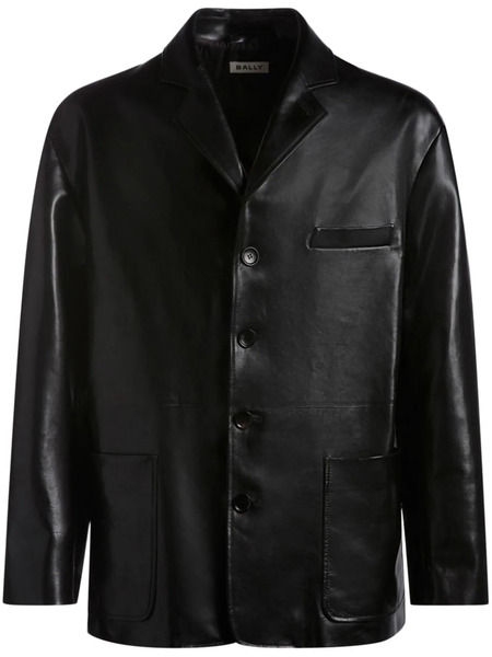  Bally Single-breasted Leather Blazer - Black 