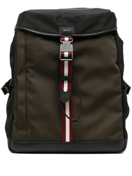  Bally Striped Backpack - Black 