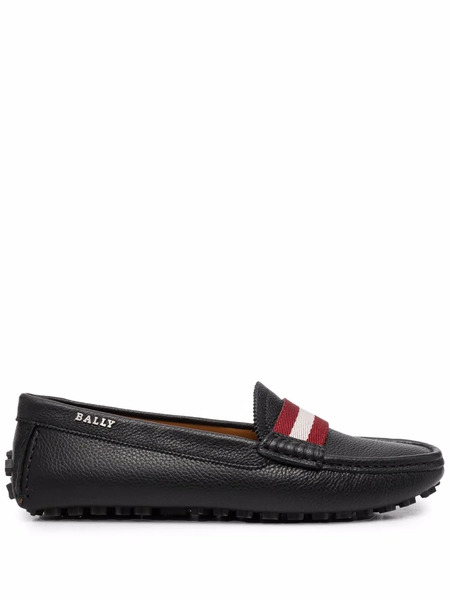  Bally Striped Slip-on Loafers - Black 