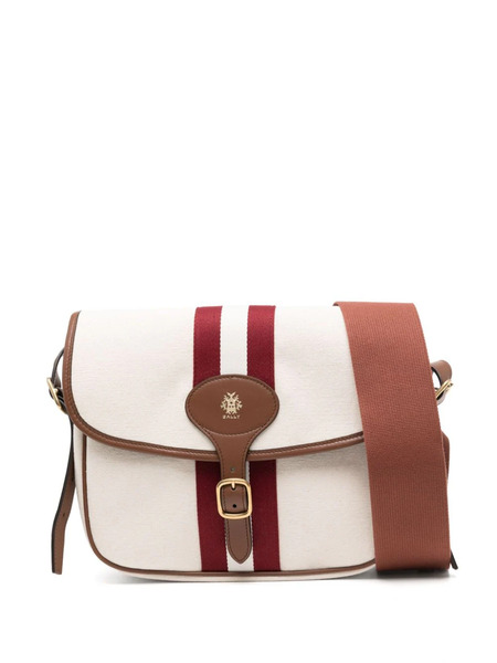 Bally Two-stripe Detail Flap Messenger Bag - Neutrals 