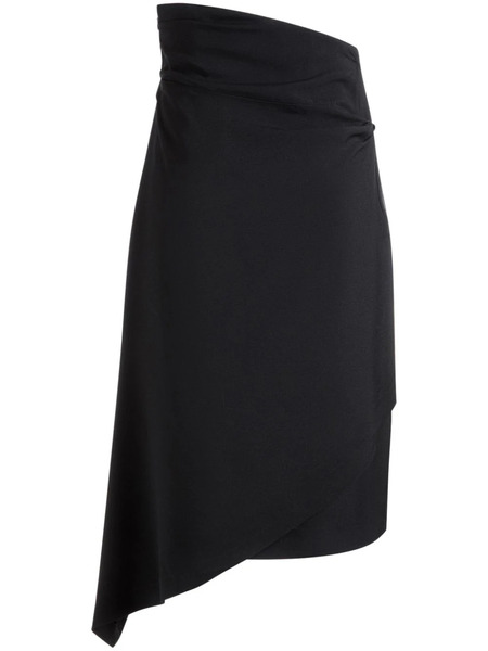  Bally Wrap Asymmetric Midi Skirt - Black 
