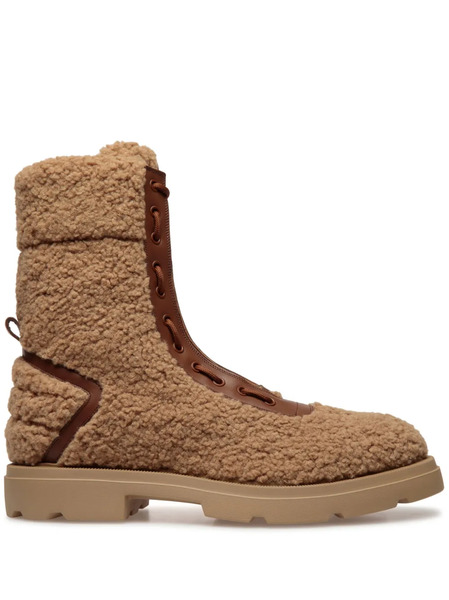  Bally Zendi Faux-fur Lace-up Boots - Brown 