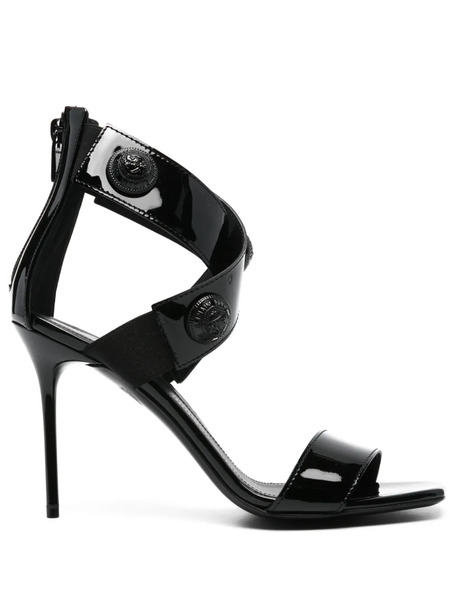 Balmain Alma 95mm Leather Sandals - Black 