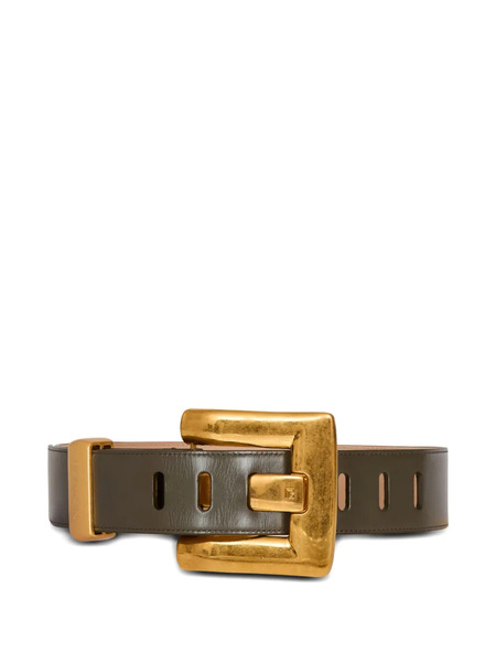  Balmain Anthem Calfskin Belt - Green 
