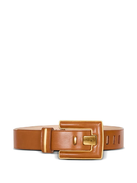  Balmain Anthem Leather Belt - Brown 