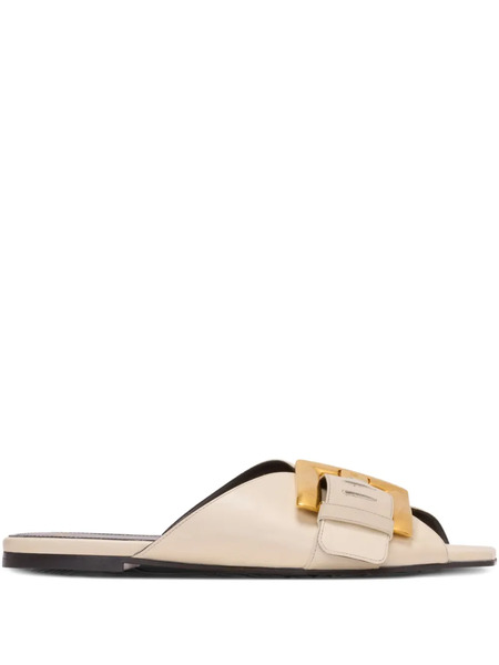  Balmain Anthem Leather Sandals - Neutrals 