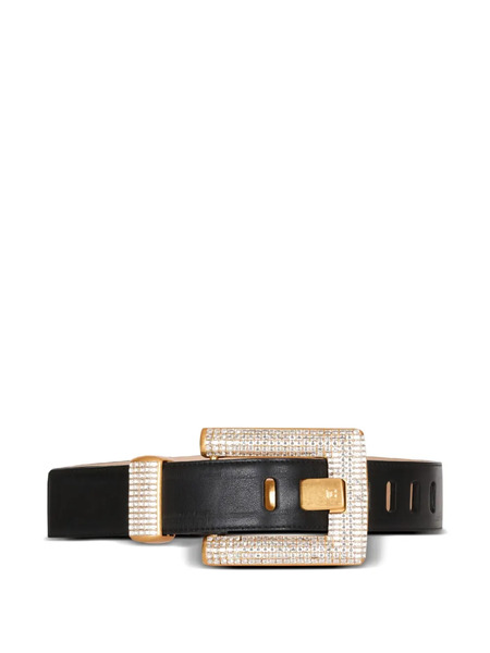  Balmain Anthem Square-buckle Belt - Black 