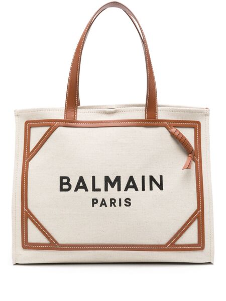  Balmain B-army Logo-print Tote Bag - Neutrals 