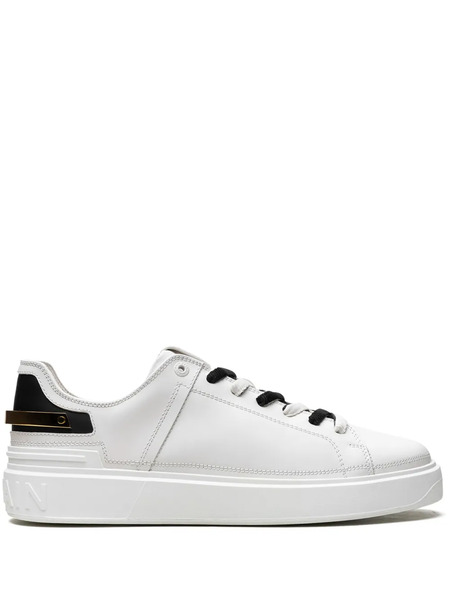  Balmain B-court gold Strap Sneakers - White 