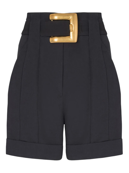  Balmain Belted-waist Shorts - Black 
