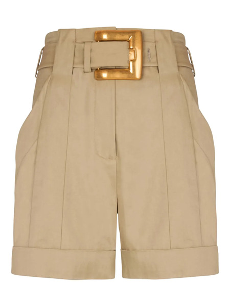  Balmain Belted-waist Shorts - Neutrals 