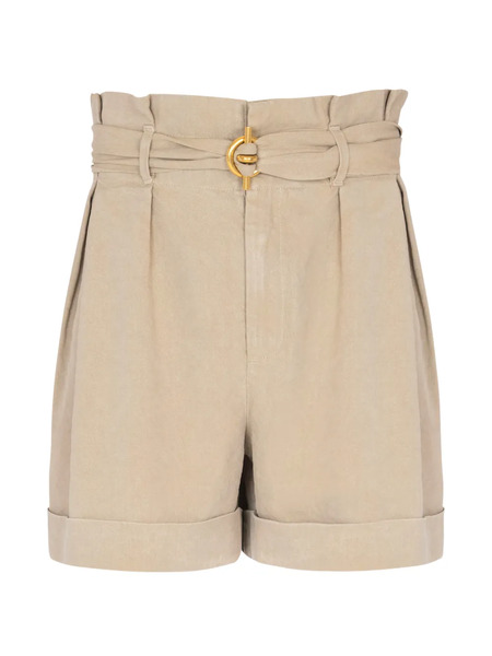  Balmain Belted-waist Tailored Shorts - Neutrals 