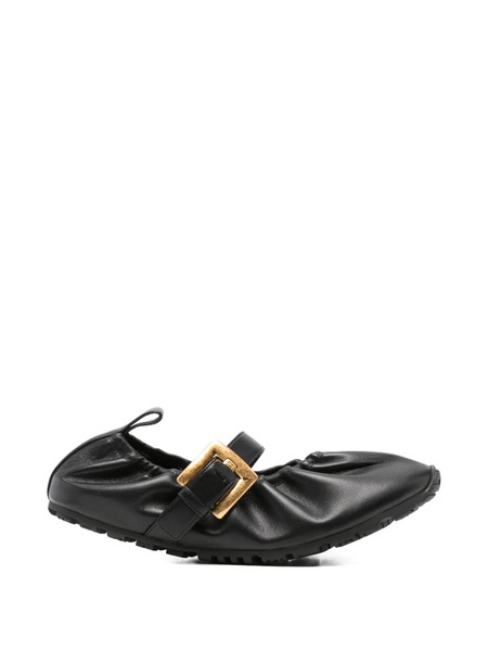  Balmain Buckle Strap Ballerina - Black 