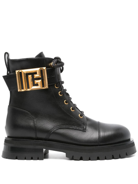  Balmain Buckled-ankle Leather Boots - Black 