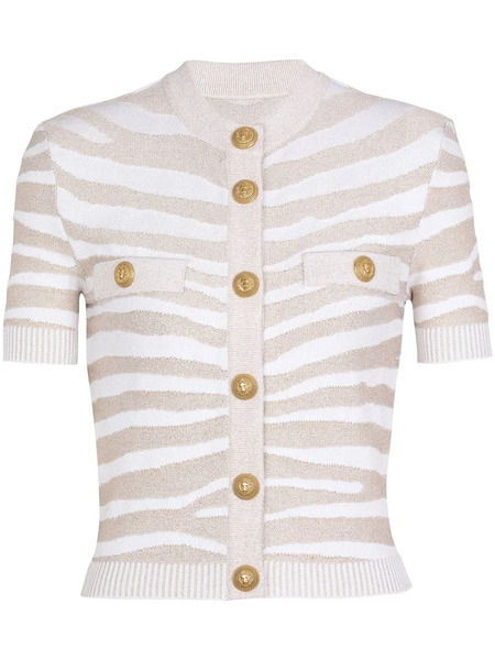  Balmain Button-detail Knitted Cardigan - Neutrals 