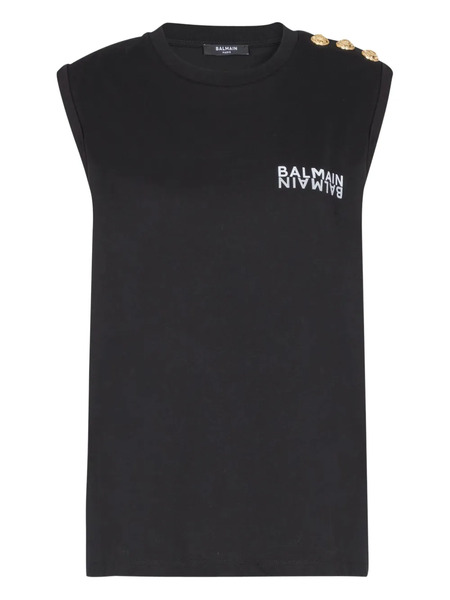  Balmain Button-detail Tank Top - Black 