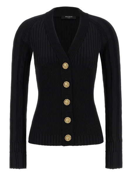  Balmain Button-up Cardigan - Black 