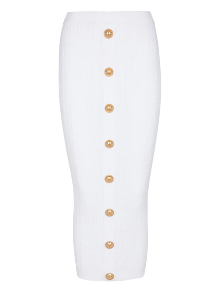  Balmain Cable-knit Skirt - White 