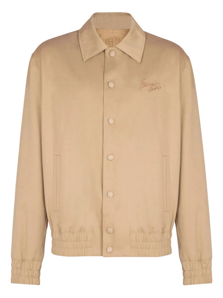  Balmain Canvas Bomber Jacket - Neutrals 