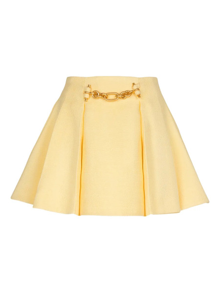  Balmain Chain-detail Mini Skirt - Yellow 