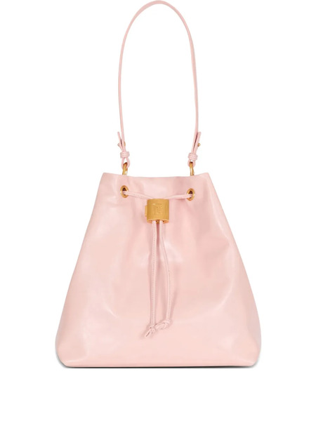  Balmain Chain Drawstring Leather Backpack - Pink 