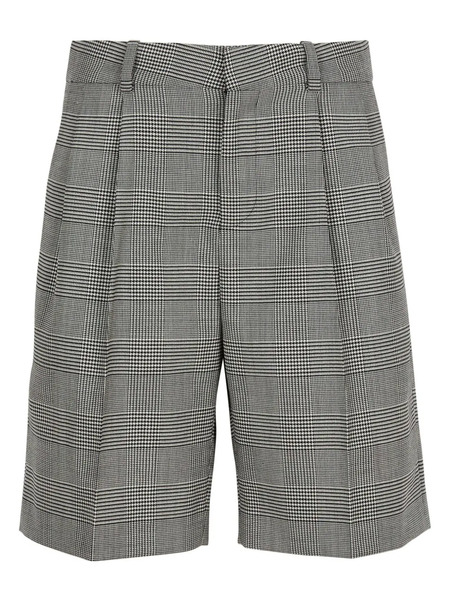  Balmain Check-pattern Shorts - Grey 